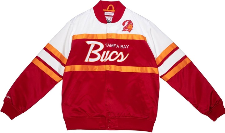 Actual product image Mitchell & Ness Heavyweight Satin Jacket - SCRIPT Tampa Bay Buccaneers - XL (XL)