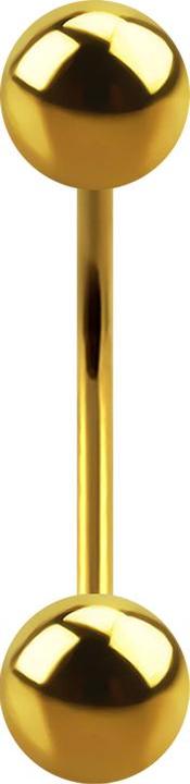 Produktbild Star Piercing Micro Banane vergoldet mit zwei Kugeln (ohne Messing, Titan G23)