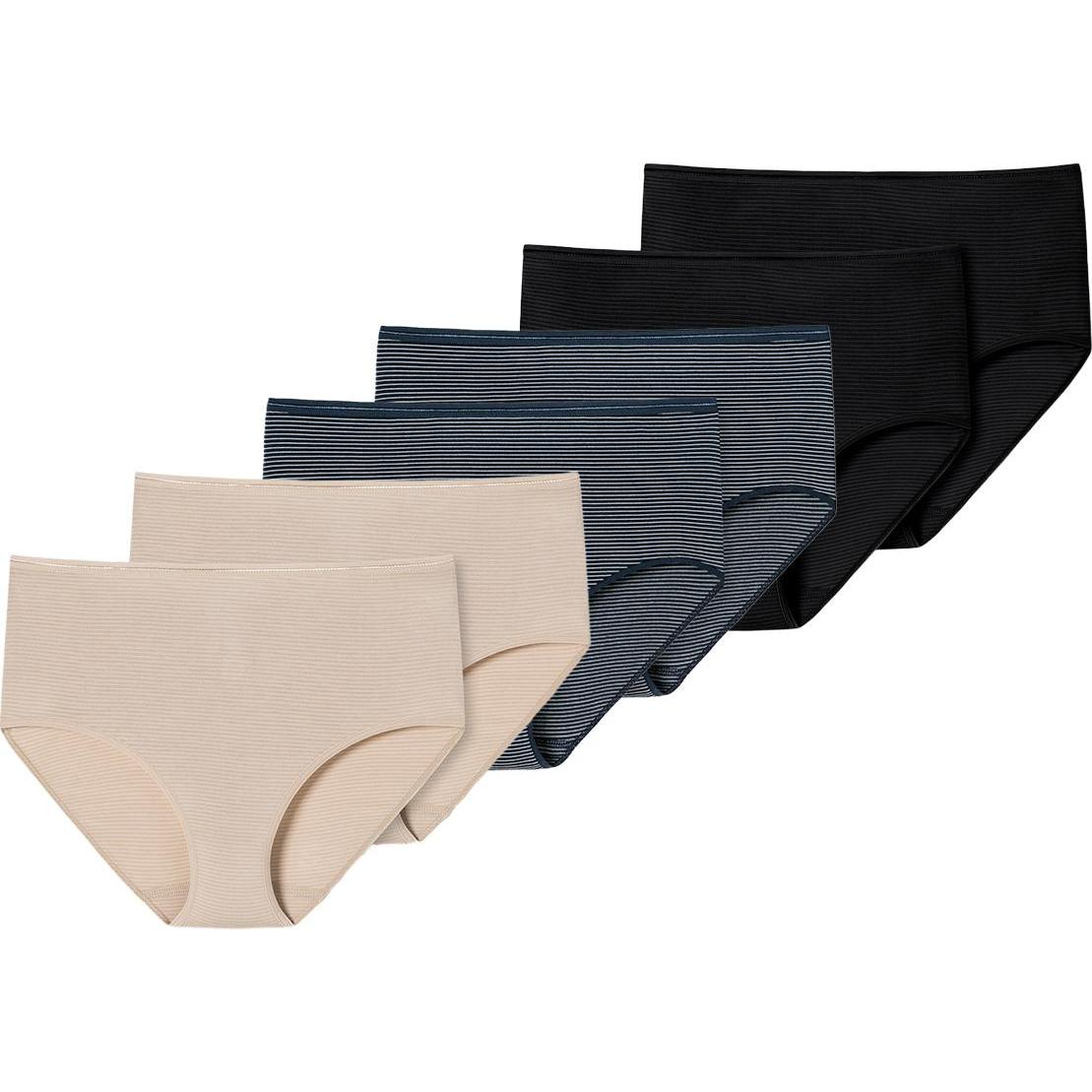 Thumbnail - Schiesser, Damen, Unterhosen, 6er Pack Modal Essentials Midi Slip, Schwarz, (46, 6er Pack)