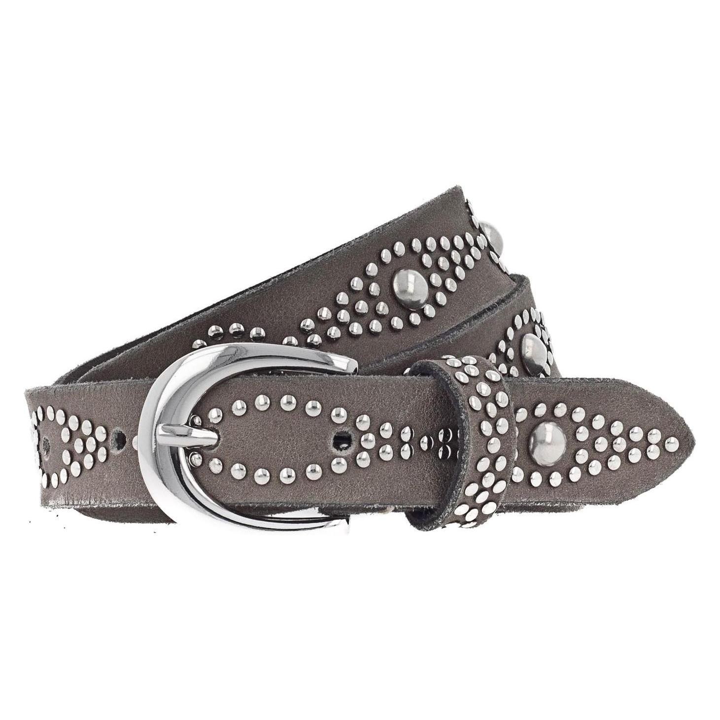 B.Belt, Damen, Gürtel, Svana Ledergürtel, Grau