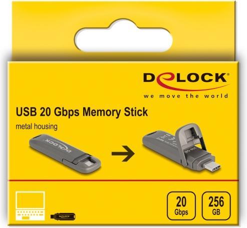 Actual product image Delock USB 20 Gbps USB-C Speicherstick 256 GB, Lesegeschwind (256 GB, USB-C)
