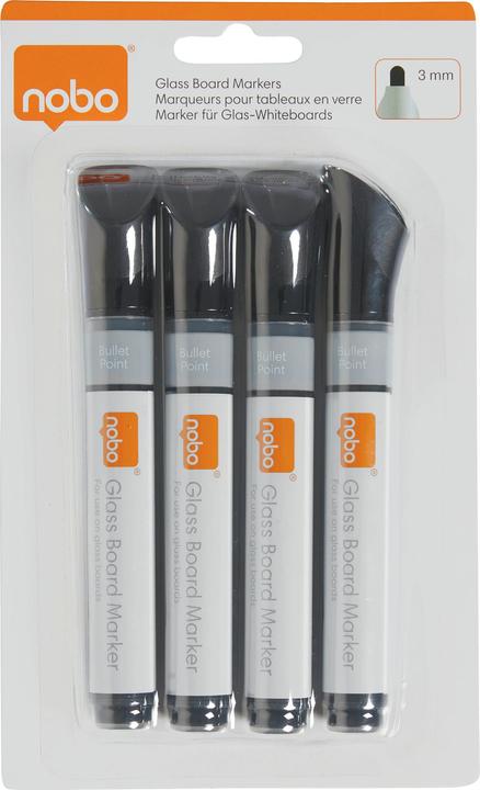 Image du produit Nobo Marqueur pour panneau de verre (Noir, 3 mm, 4 x)