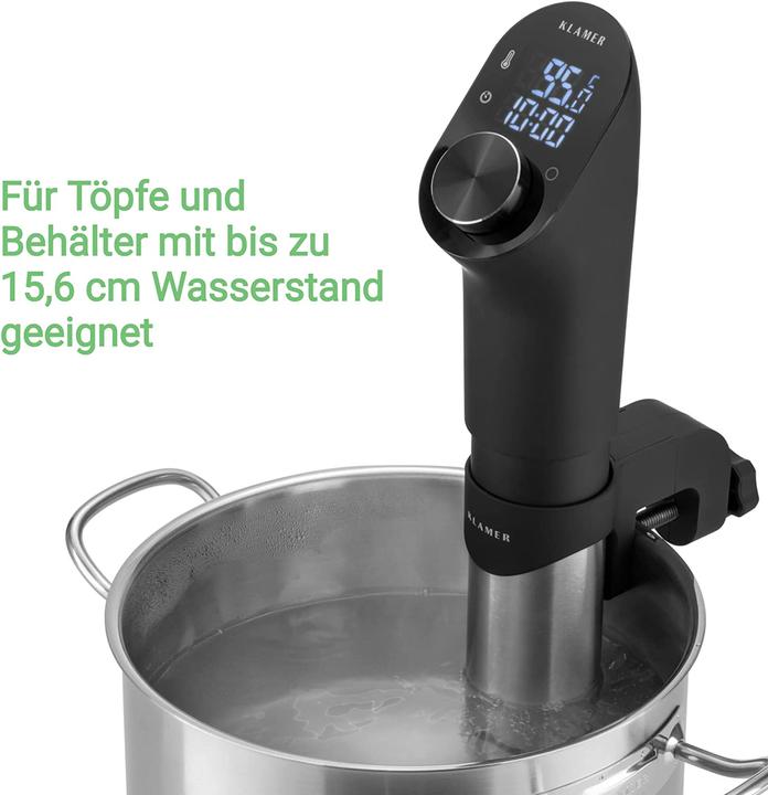 Productafbeelding KLAMER Sous Vide Stick 1200 Watt IPX7 wasserdicht 3D Zirkulation