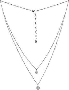 Produktbild Silvego Double Silver Heart Pendant Necklace with Brilliance Zirconia MSS165N