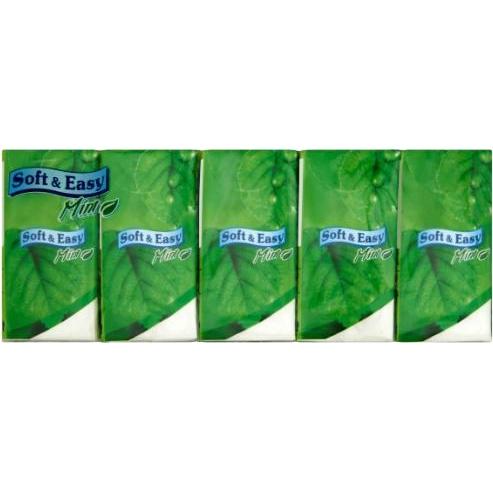 Soft & Easy, Taschentücher + Kosmetiktücher, Soft & amp Einfache, mint hygienische Starpers, 10 Stücke