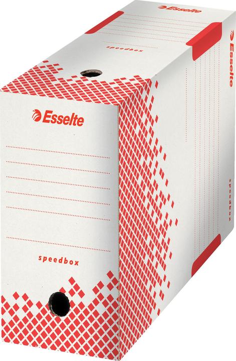 Dymo Esselte Archivbox SPEEDBOX, DIN A4, weiss/rot,(B)150mm aus 100% recyceltem Karton, 100% (A4)