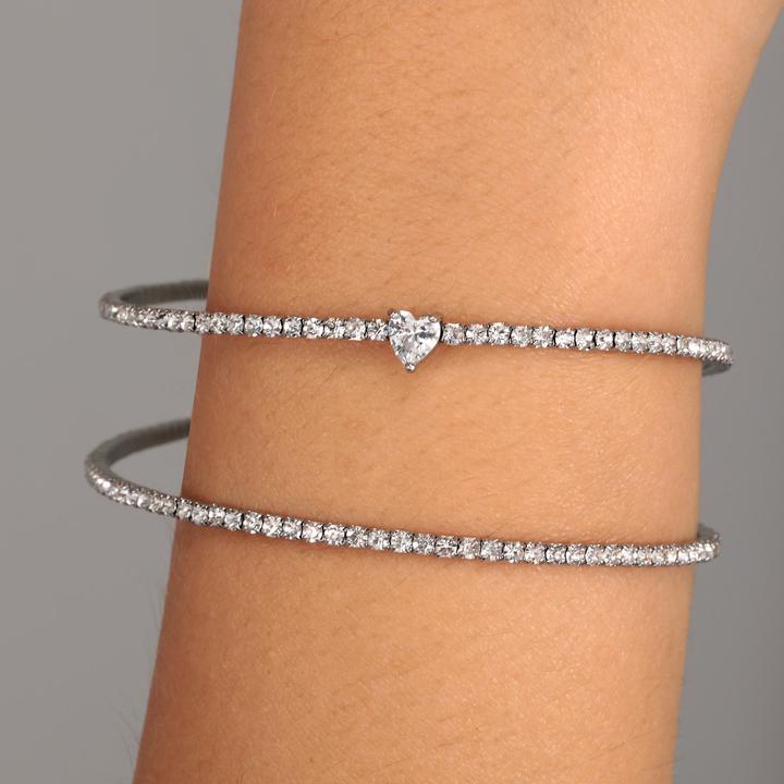 Immagine prodotto La Petite Story Lux Bangle Love Brass Heart Cz (Acciaio inossidabile)