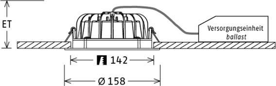 Actual product image LTS LED recessed downlight (1070 lm)