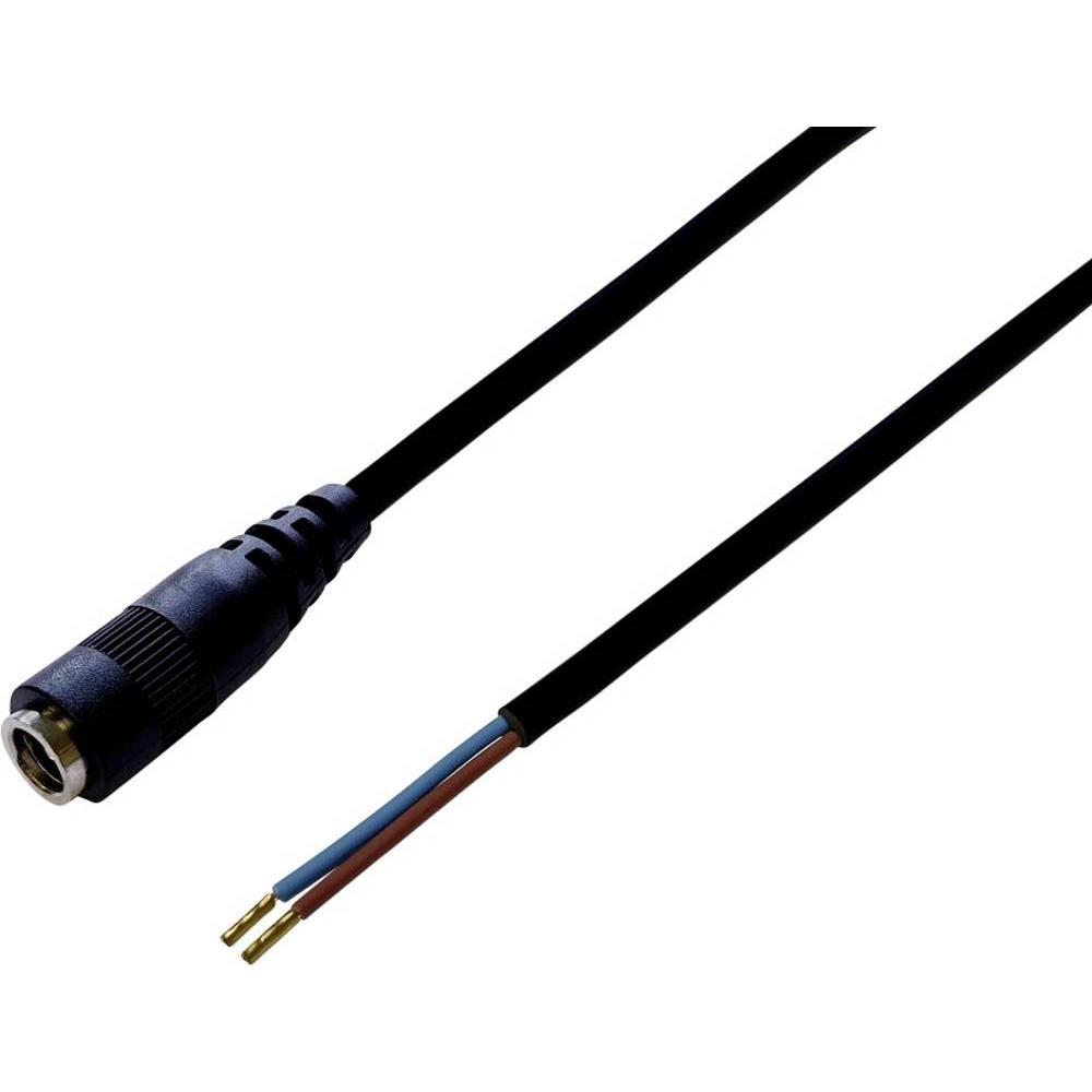 BKL Electronic 075186 Niedervolt-Anschlusskabel Niedervolt-Buchse - offene Kabel, Elektronikkabel + Stecker, Schwarz