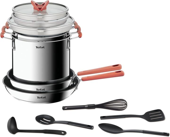 Image du produit Tefal SET 13 PIÈCES OPTI'SPACE SS (G721SD74) (Set de poêles + casseroles, Acier inoxydable)