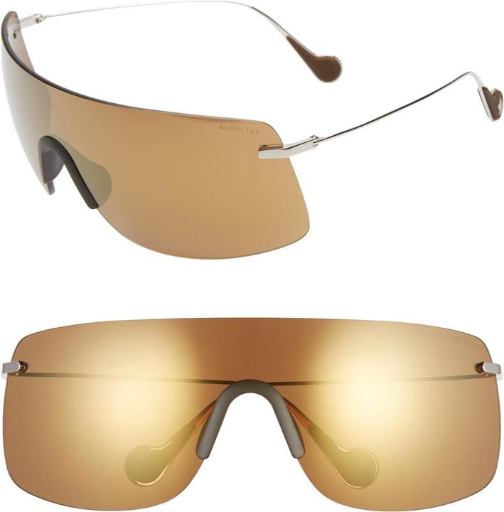 Moncler Orange Tinted Shield Sunglasses