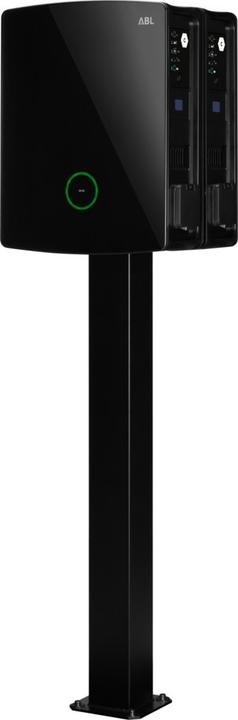 Actual product image ABL POLE Slim pedestal for two 100000237 Wallboxes eM4 Twin, RAL 9011, 1469 x 39