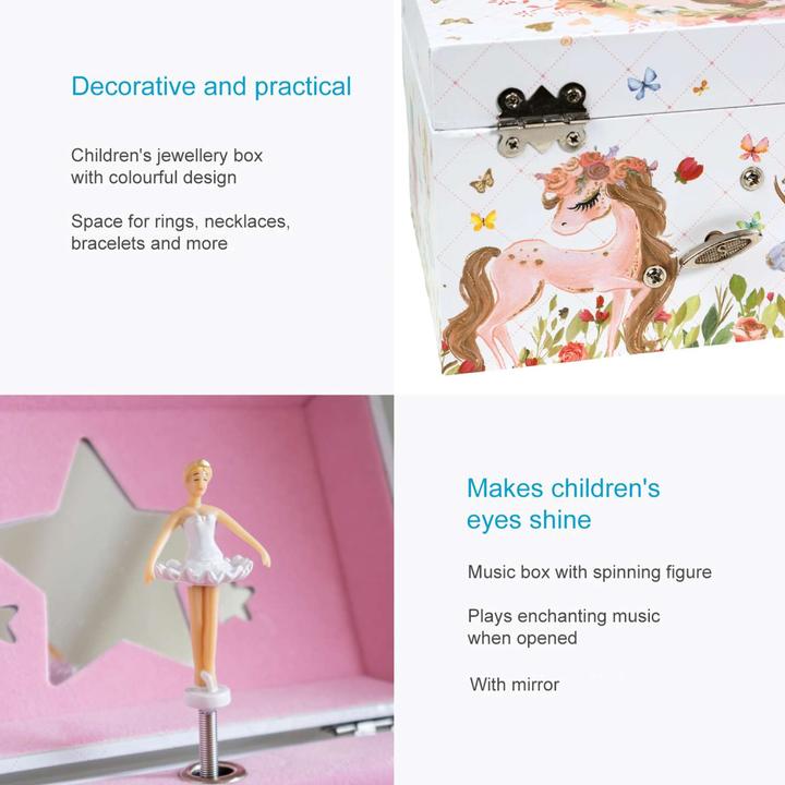 Produktbild Intirilife Schmuckschatulle mit Spieluhr und Musik für Kinder