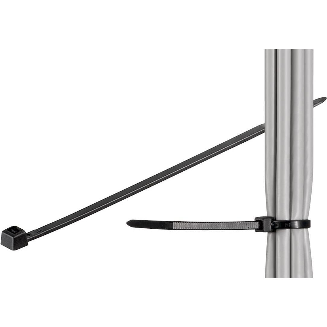 Goobay, Kabelbinder, Kabelbinder, wetterfester Nylon, schwarz (Kunststoffkabelbinder, 100 mm, 100 Stk.)