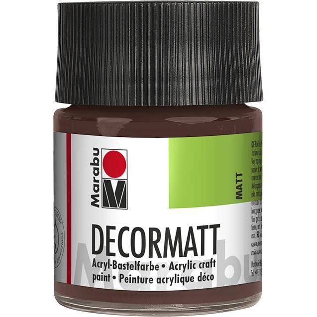 Marabu, Künstlerfarbe + Bastelfarbe, Acrylfarbe "Decormatt", mittelbraun, 50 ml, im Glas (Mittelbraun, 50 ml)