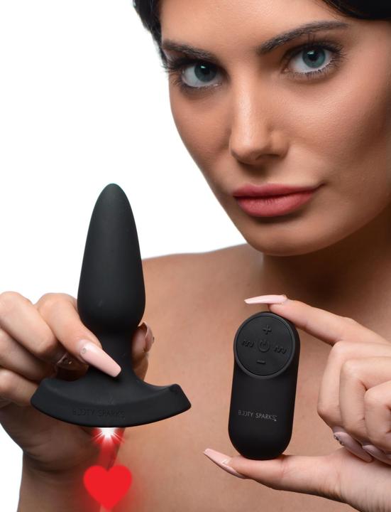 Actual product image XR Brands Laser Heart Small Anal Plug w/ Remote Control