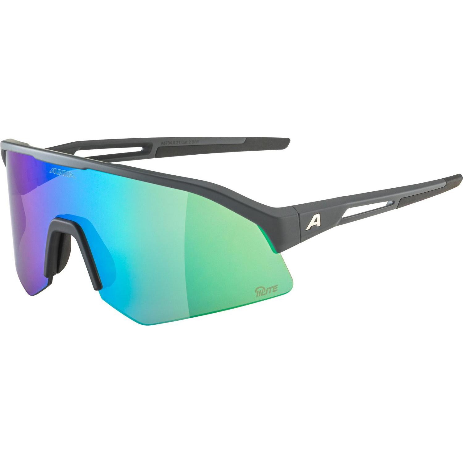 ALPINA SPORTS, Herren, Sportbrille, Sonic HR Q-Lite (Midnight-grey matt, Mirror Green), Mehrfarbig