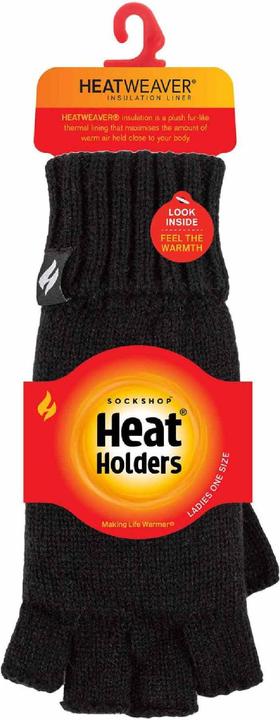 Produktbild Heat Holders Handschuhe Fingerlos, Thermo Handschuhe Ohne Finger Stricken (One Size)