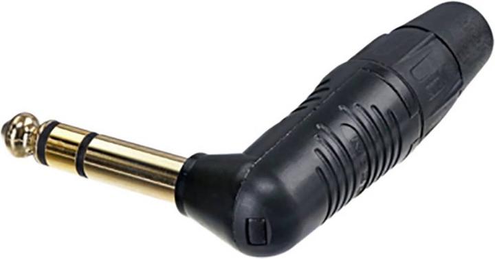 Productafbeelding Rean 3-polige, haakse 6,35 mm stekker, behuizing, vergulde contacten