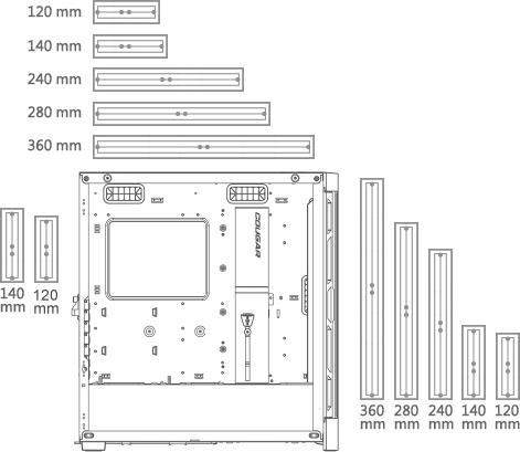 Produktbild Cougar Airface Pro RGB CGR-5AD1W-AIR-RGB (ATX, mATX, Mini-ITX, SSI CEB)