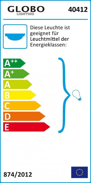 Energy Label Globo Ceiling lamp Ayana (E27)