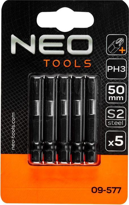 Image du produit Neo Tools Embout de vissage (embouts à percussion S2, 50 mm, PH3 - 5 pcs.)