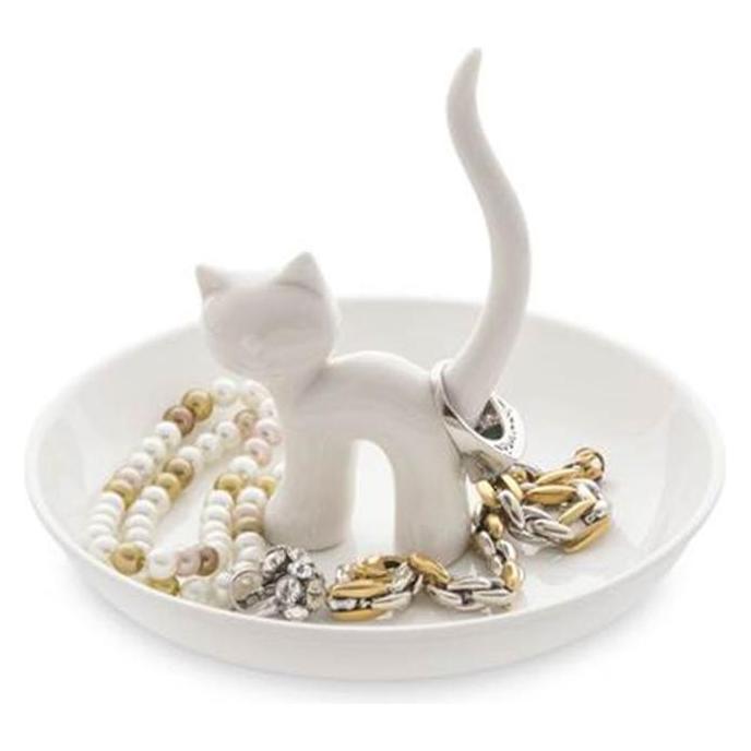 Balvi, Horlogebox + Juwelenopslag, Ringhouder Gatto, Wit