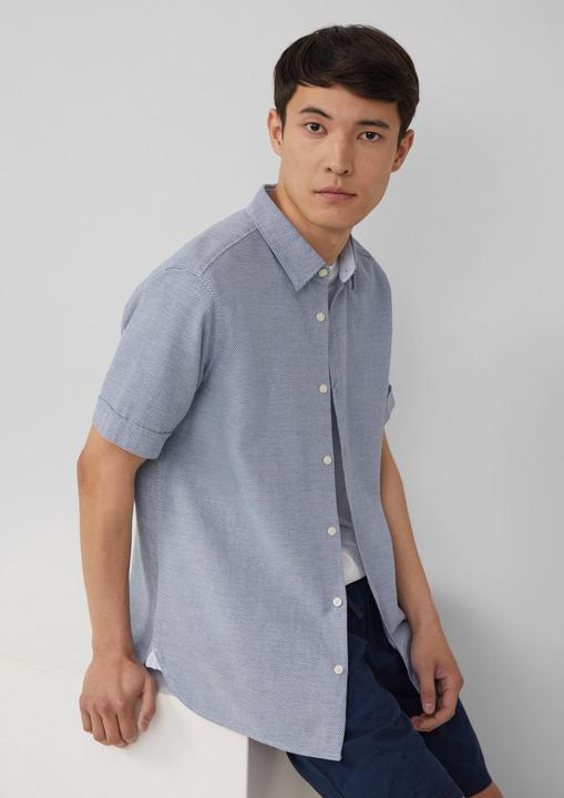 Immagine prodotto S.Oliver Hemd Regular Fit: Strukturiertes Kurzarmhemd aus Baumwolle mit Kentkragen (M)