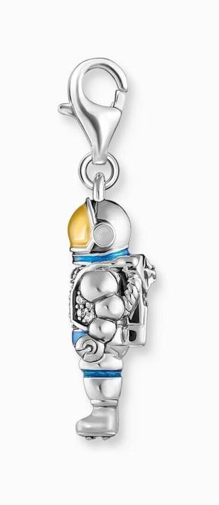 Produktbild Thomas Sabo Charm-Anhänger Astronaut mit bunten Steinen Silber geschwärzt (925er Silber, Emaille, Glasstein, Zirkonia)