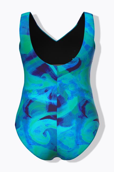 Actual product image Ulla Popken Wave Print Swimsuit (60)