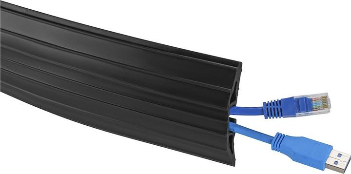 Immagine prodotto Multibrackets Canalina portacavi per piano 60x10000, PVC, nero (Tubazione, 1000 cm)