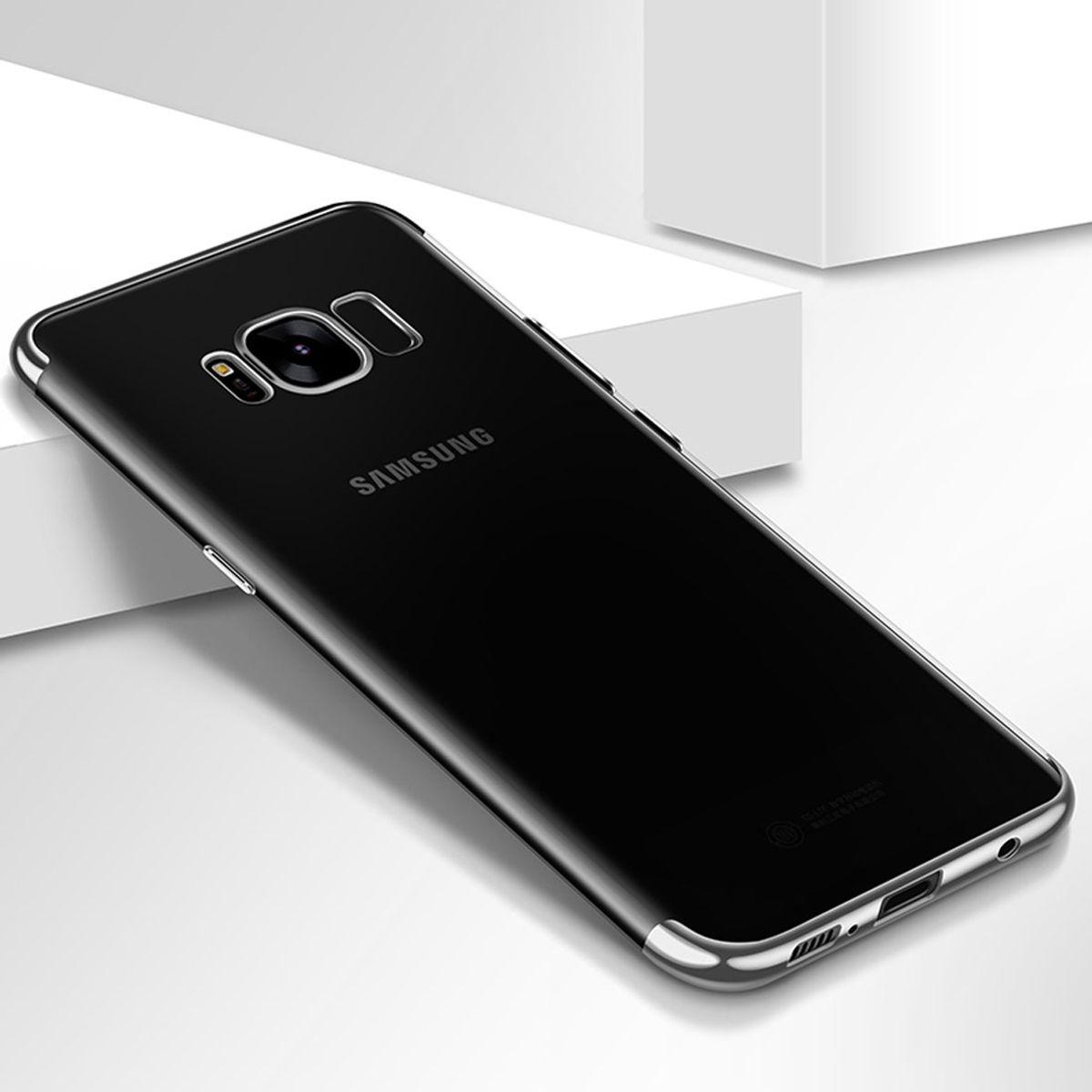 König Design Handy Hülle Schutz für Samsung Galaxy J3 2017 Durchsichtig Transparent Silber (Samsung Galaxy J3 (2017)), S...