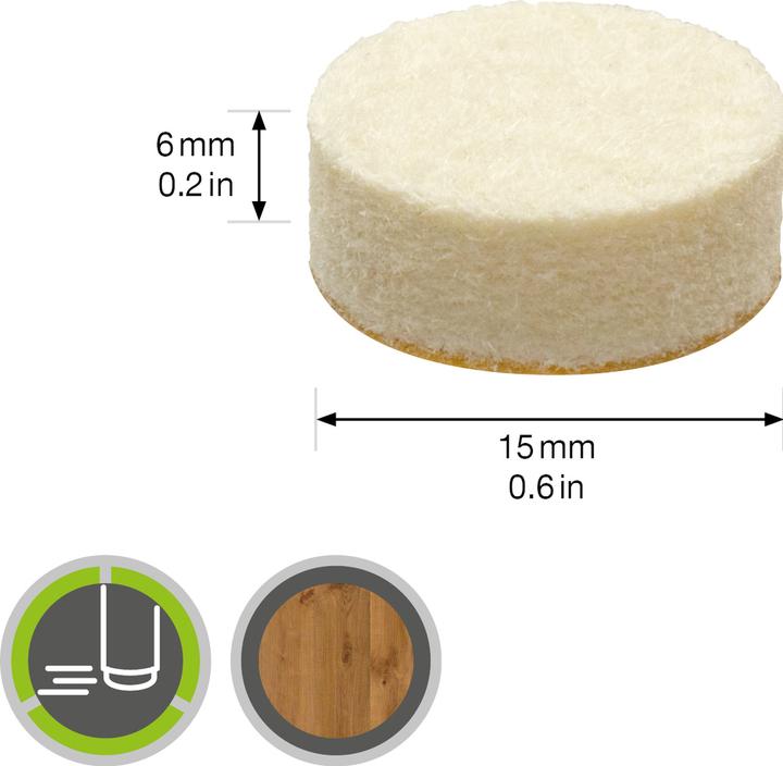 Immagine prodotto Wagner System design yourself EH 1216 Scivoli in feltro di tessuto Ø 1,5 cm, 16 pz. (Alianti in feltro, 16 pz.)