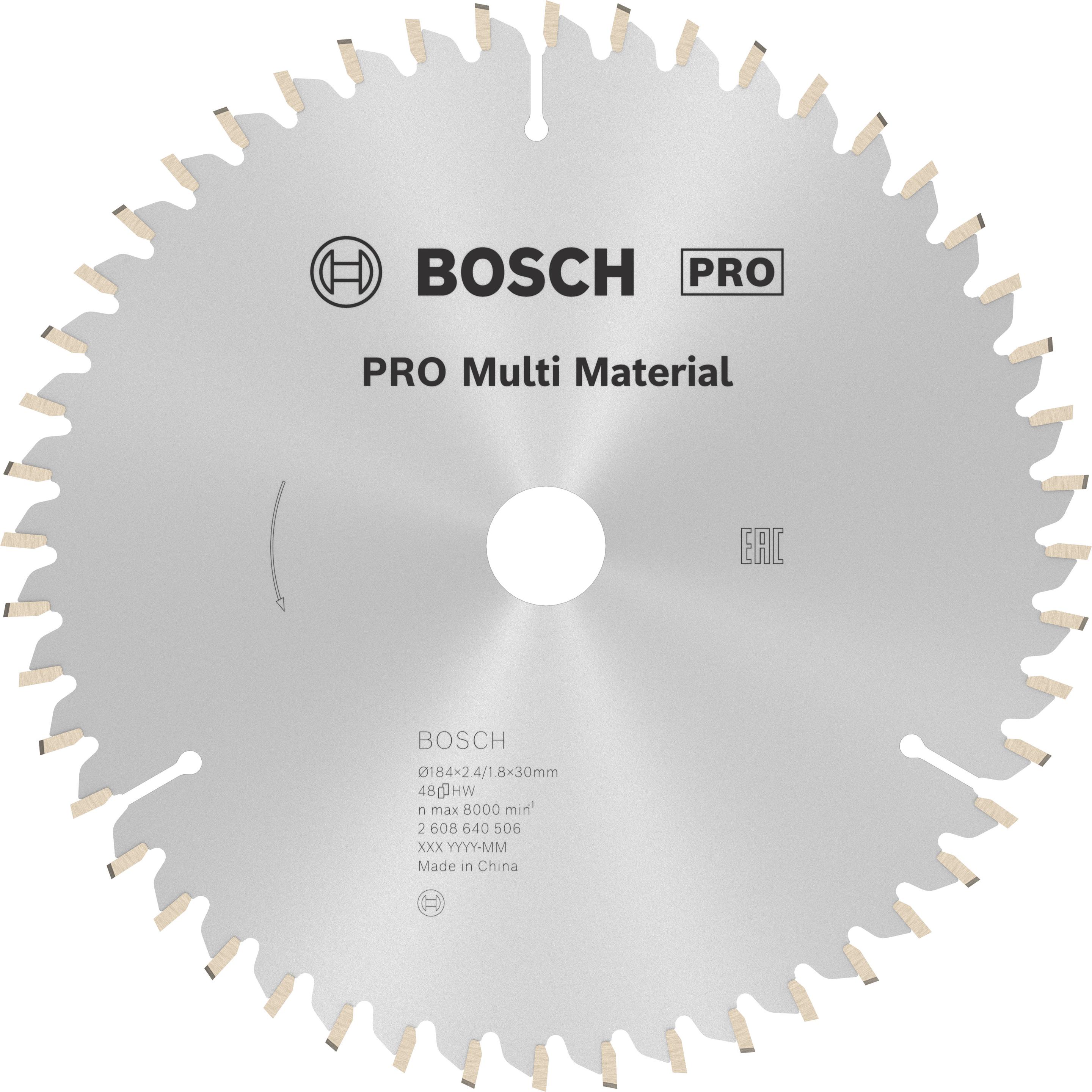 Thumbnail - Bosch Professional Zubehör, Sägeblatt, PRO Multi Material Kreissägeblatt, 184 x 2,4 x 30 mm
