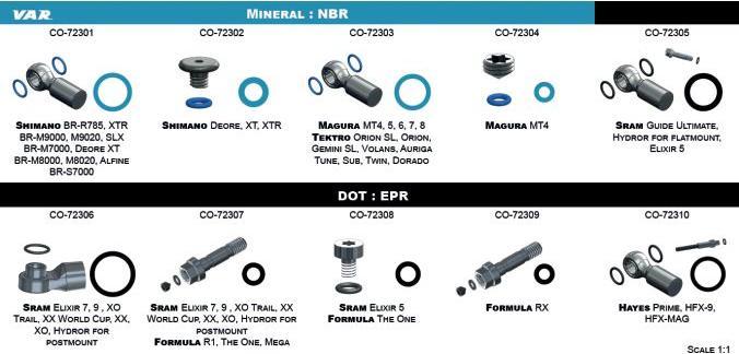 Productafbeelding VAR O-ring afdichtingsset hydraulische schijfremmen sorteerdoos