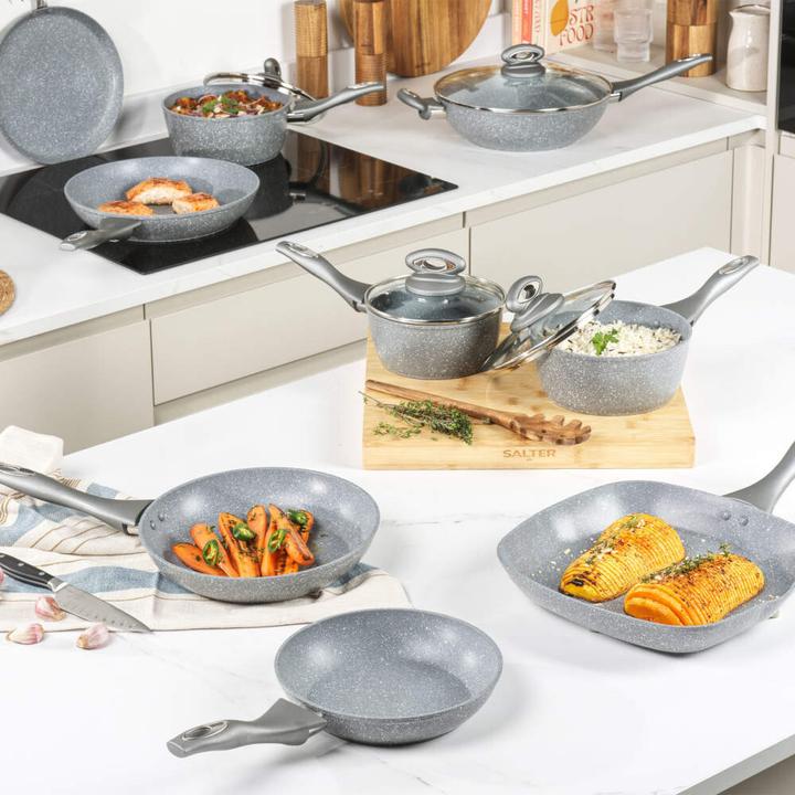 Actual product image Salter BW02773G1EU7 Marblestone 28cm Griddle Pan (28 cm, Grill pan, Aluminium)