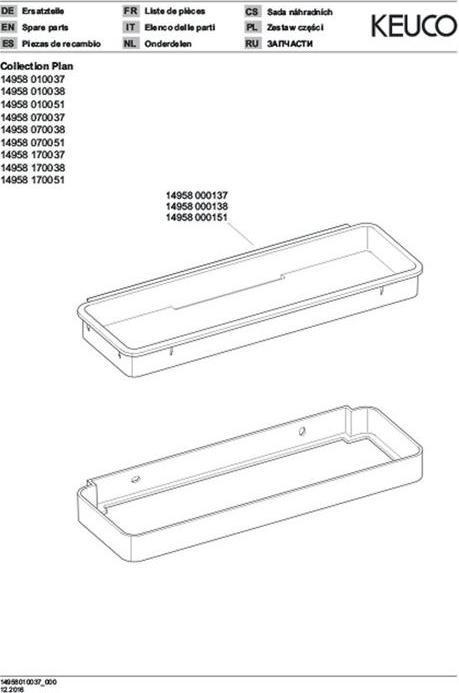Image du produit Keuco Panier de douche PLAN vc we