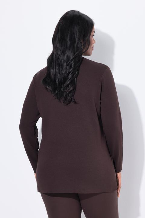 Produktbild Ulla Popken Pullover, Ripp-Stehkragen, Langarm, Feinstrick (58)