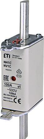 Csdk SL Sicherung NH1 100A gG, 500V AC, Ausschaltvermögen 120kA, Norm IEC 60269-1, IEC 60269-2, mit Statusan (100 A)