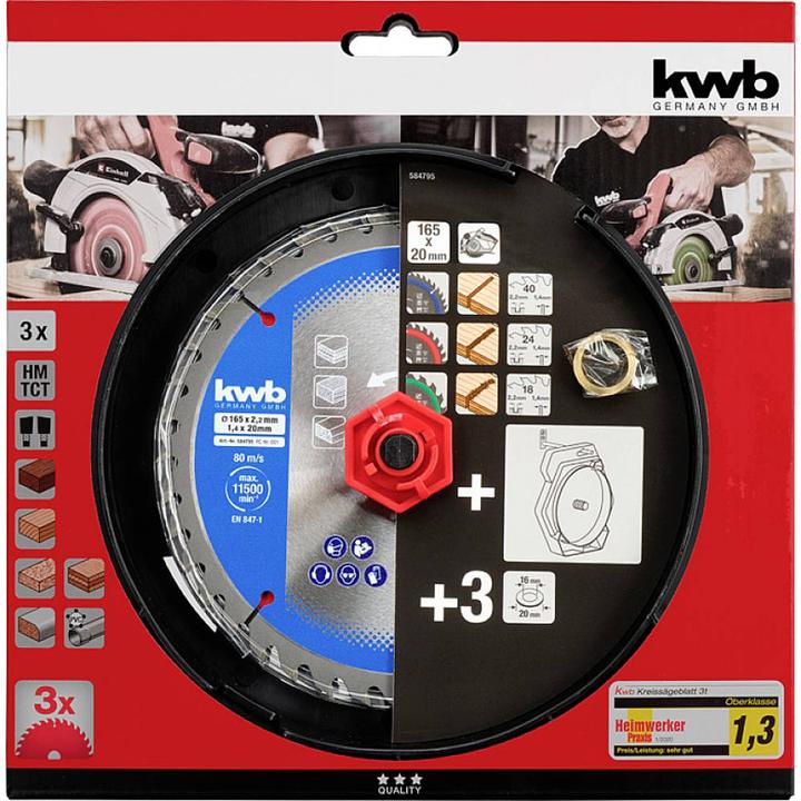 Productafbeelding kwb 584795 Cirkelzaagbladset 165 x 16 mm 1 st.