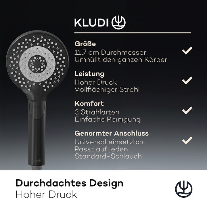 Immagine prodotto Kludi X3 Soffione doccia (3 Tipi di raggi, 15 l/min)