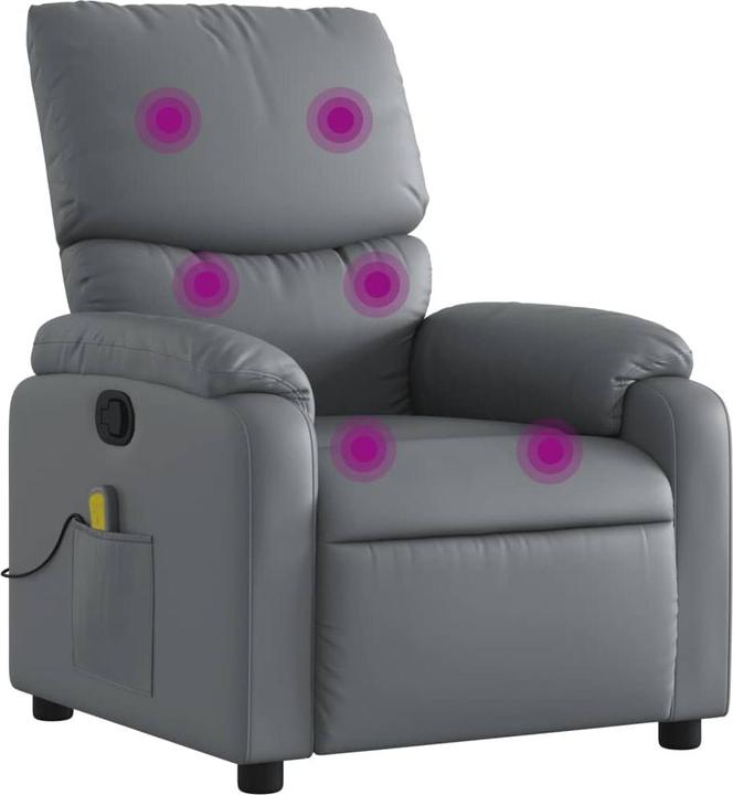 Actual product image vidaXL Massage chair grey imitation leather,Colour: Grey,Material