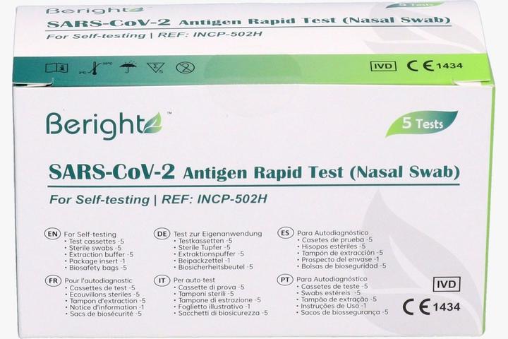 Actual product image BERIGHT Corona antigen rapid test for self-testing for laypersons / VPE 5er / CE certification / Bf (1 x)