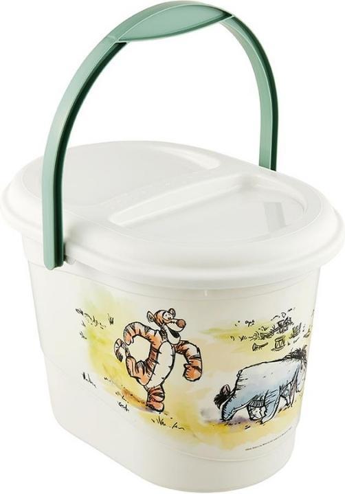 keeeper kids Seau à couches "karol winnie", avec couvercle, blanc avec décor Winnie l'ourson, avec poignée