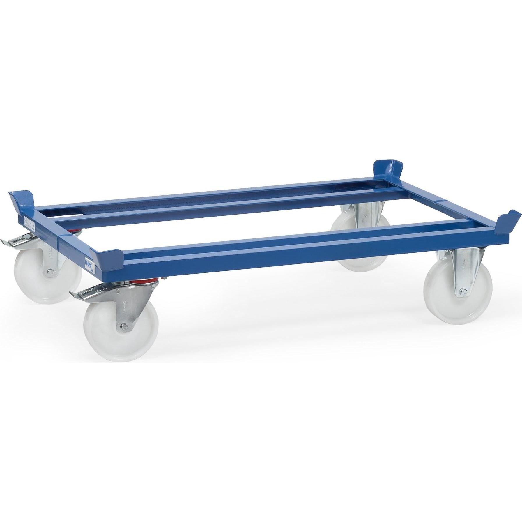 Fetra, Carrello di trasporto, Telaio per pallet 22879 per scatole a rete e pallet piatti 1000kg ruote in poliammide (1000 kg)