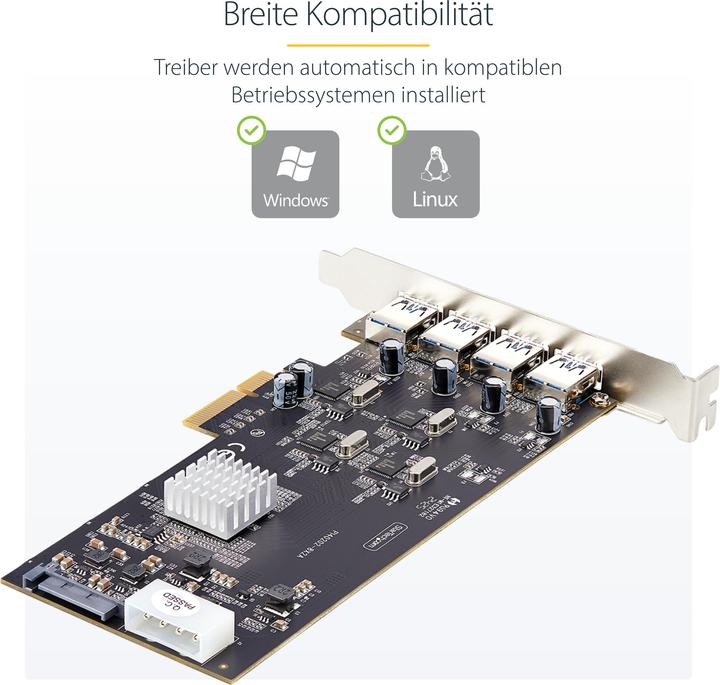 Actual product image StarTech 4-PORT USB-A PCIE CARD 5GBPS