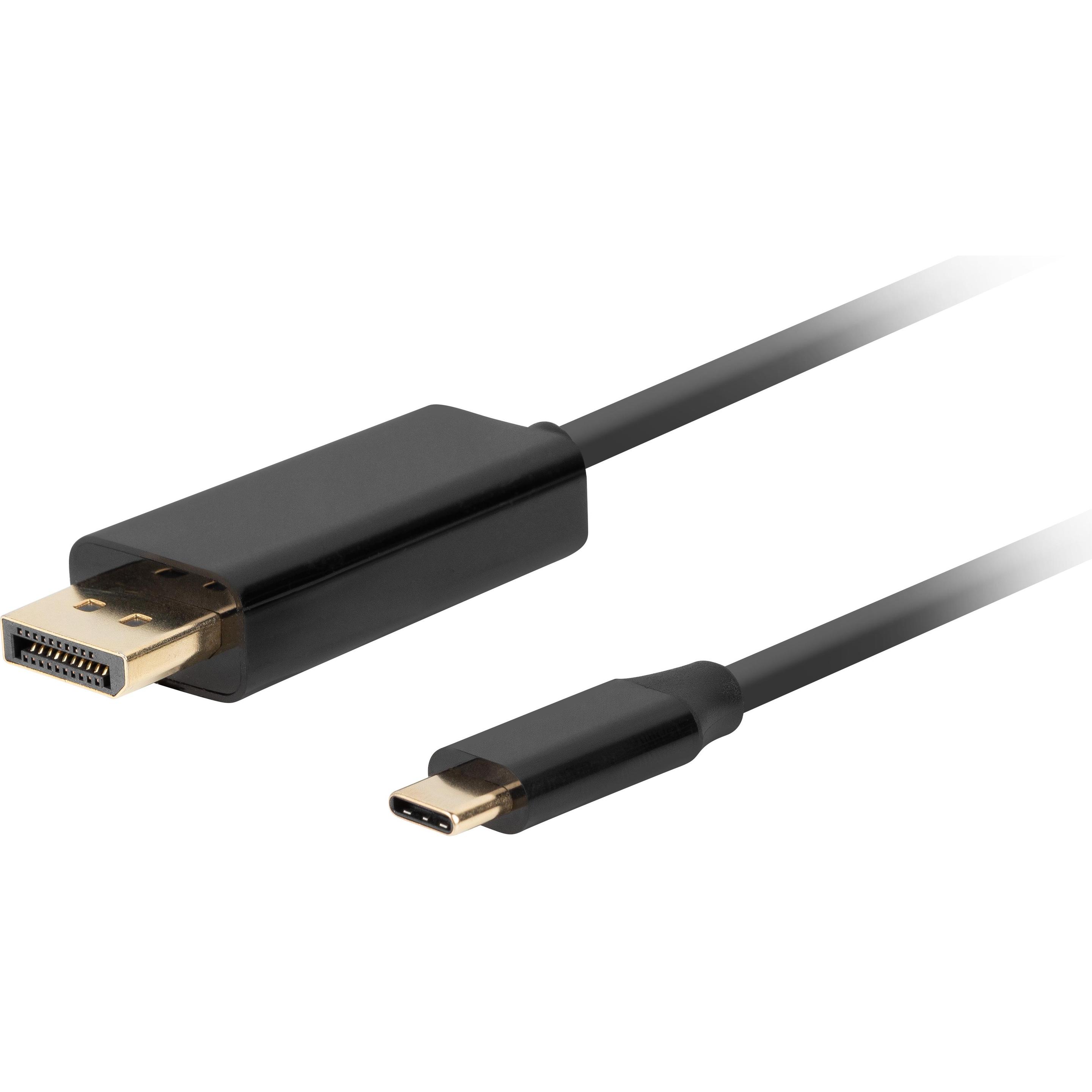 Lanberg Nero Ca-Cmdp-10Cu-0010-Bk Adattatore Cavo Video Usb Type-C Displayport (1 M), Cavo Video