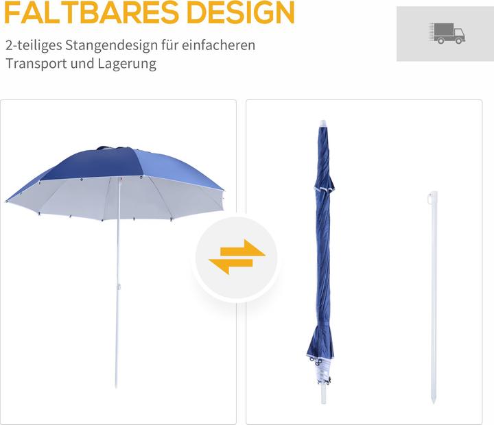 Actual product image Outsunny Beach Umbrella and Beach Tent 2 in 1 (2.10 m)