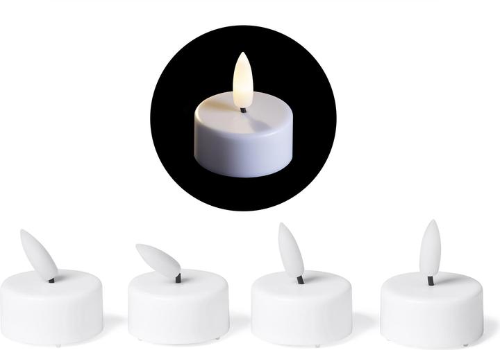 Actual product image Novaliv LED Tealight small with Timer - Set of 4 Warm White LED Candle 3D Flickering Flame - LED Tealight (4 x)