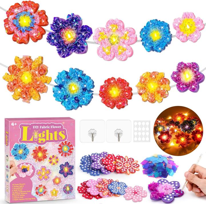 Produktbild Activity Board Bastelset Kinder, Blumen Basteln mit LED Lichterkette